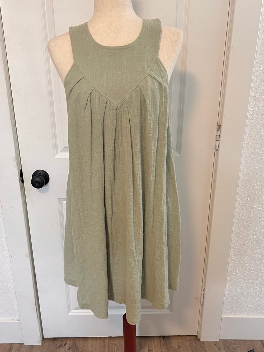 NWT SoHo Apparel Ltd Cotton Gauze Sage Green Dress